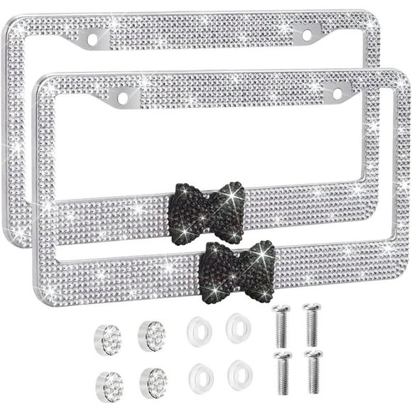 Hello Kitty Other - 💕NEW Sparkling Bling Swarovski Crystal Silver Hello Kitty License Plate …
